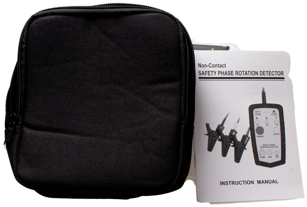 Non contact phase sequence tester Soft pouch and manual