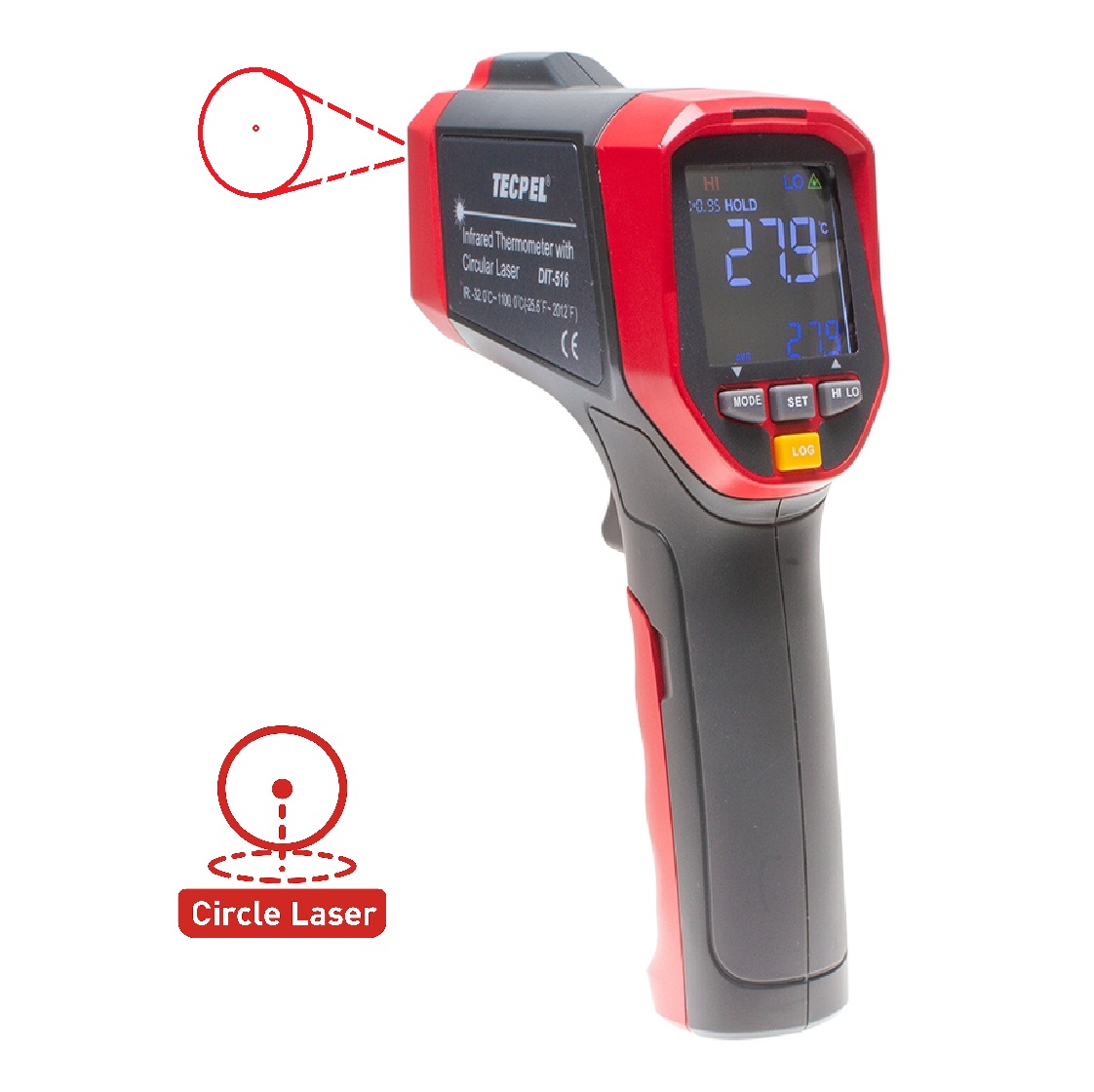 DIT-516  紅外線溫度計 infrared thermometer  -32~1,100°C DIT-516_Circel_laser